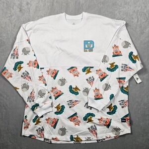 NEW Disney Spirit Jersey Womens XL White Walt Disney World Parks Logos Vacation
